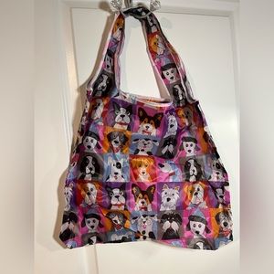 Polyester Large Foldable Portable Shopping Bag / Large Capacity Tote Bag Dogs